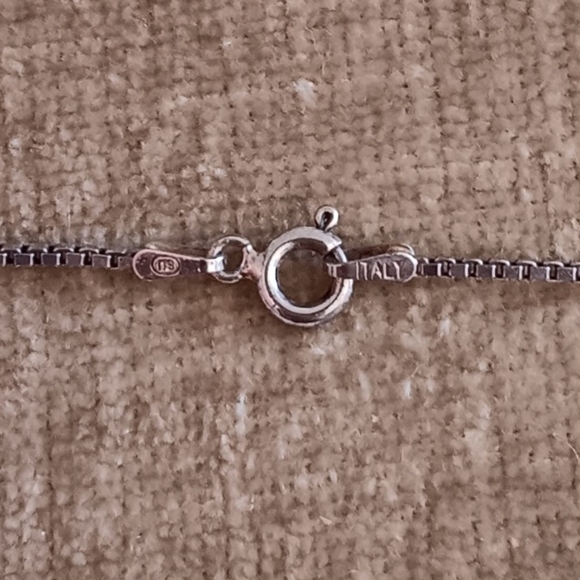 Marcasite Garnet Center Flower Pendant 925 Italy Silver Box Chain Necklace - Picture 7 of 14